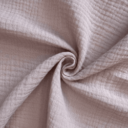 Ткань Муслин Жатый (Ширина 1,4м), цвет Пыльно-Розовый (на отрез) в Батайске
