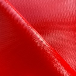 Ткань ПВХ 600 гр/м2 плотная, Красный (Ширина 150см), на отрез  в Батайске