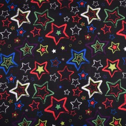 Ткань Oxford 600D PU (Ширина 1,48м), принт &quot;Звезды на черном&quot; (на отрез) в Батайске