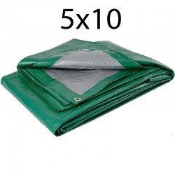 Тент &quot;Тарпикс&quot; 5*10 м, 120 г/м2, цвет Зеленый, люверсы каждые 50см  в Батайске