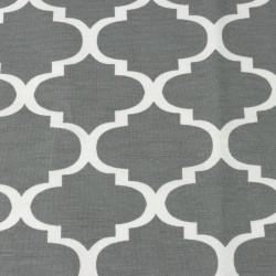 Интерьерная ткань Дак (DUCK) (ширина 1,8м), принт &quot;Белый Орнамент&quot; (на отрез) в Батайске