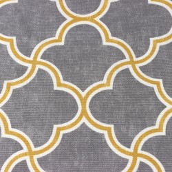 Интерьерная ткань Дак (DUCK) (ширина 1,8м), принт &quot;Орнамент на Сером&quot; (на отрез) в Батайске