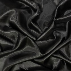 Ткань Атлас-сатин, цвет Черный (на отрез)  в Батайске