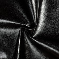 Ткань Дерматин (Кожзам) для мебели (Ширина 138см), цвет Черный (на отрез) в Батайске