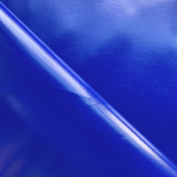 Ткань ПВХ 450 гр/м2 (Ширина 1,6м), цвет Синий (на отрез) в Батайске