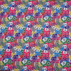Ткань Oxford 600D PU (Ширина 1,48м), принт &quot;Совы яркие&quot; (на отрез) в Батайске