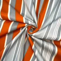 Ткань уцененная &quot;Престиж&quot; (Водоотталкивающая) (Ширина 1,48м), Серо-Оранжевая полоса (на отрез) в Батайске
