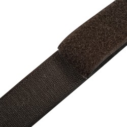 Контактная лента 40мм (38мм) цвет Тёмно-Коричневый (велькро-липучка, на отрез)  в Батайске