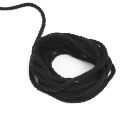 Шнур для одежды тип 2, цвет Чёрный (плетено-вязаный/полиэфир) в Батайске