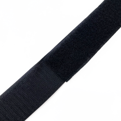Контактная лента 40мм (38мм) цвет Черный (велькро-липучка, на отрез)  в Батайске